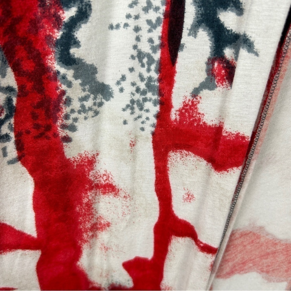 Parsley & Sage Boho Art to Wear Open Front Vest Medium White Red - Picture 7 of 13